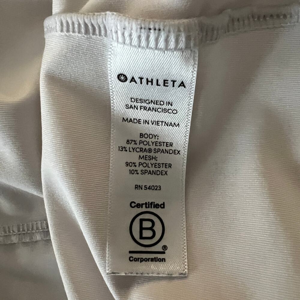 Athleta White Athletic Polo Shirt Women Medium Stretch Golf Top - Picture 12 of 16